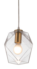 Gold Lantern Plastic Dimmable Ceiling Light With Clear Shades