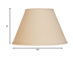 12" Parchment Biege Premium Empire Slanted Linen Lampshade