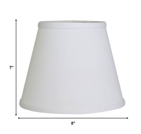 8" White Hardback Empire No Slub Lampshade