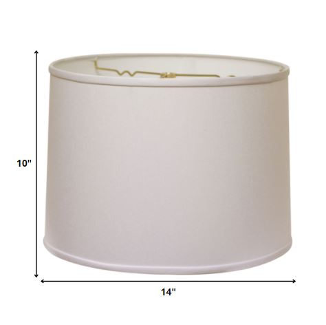 14" White Throwback Drum No Slub Lampshade