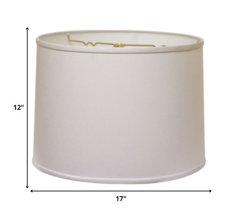 17" White Throwback Drum No Slub Lampshade