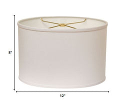 12" White Throwback Oval No Slub Lampshade