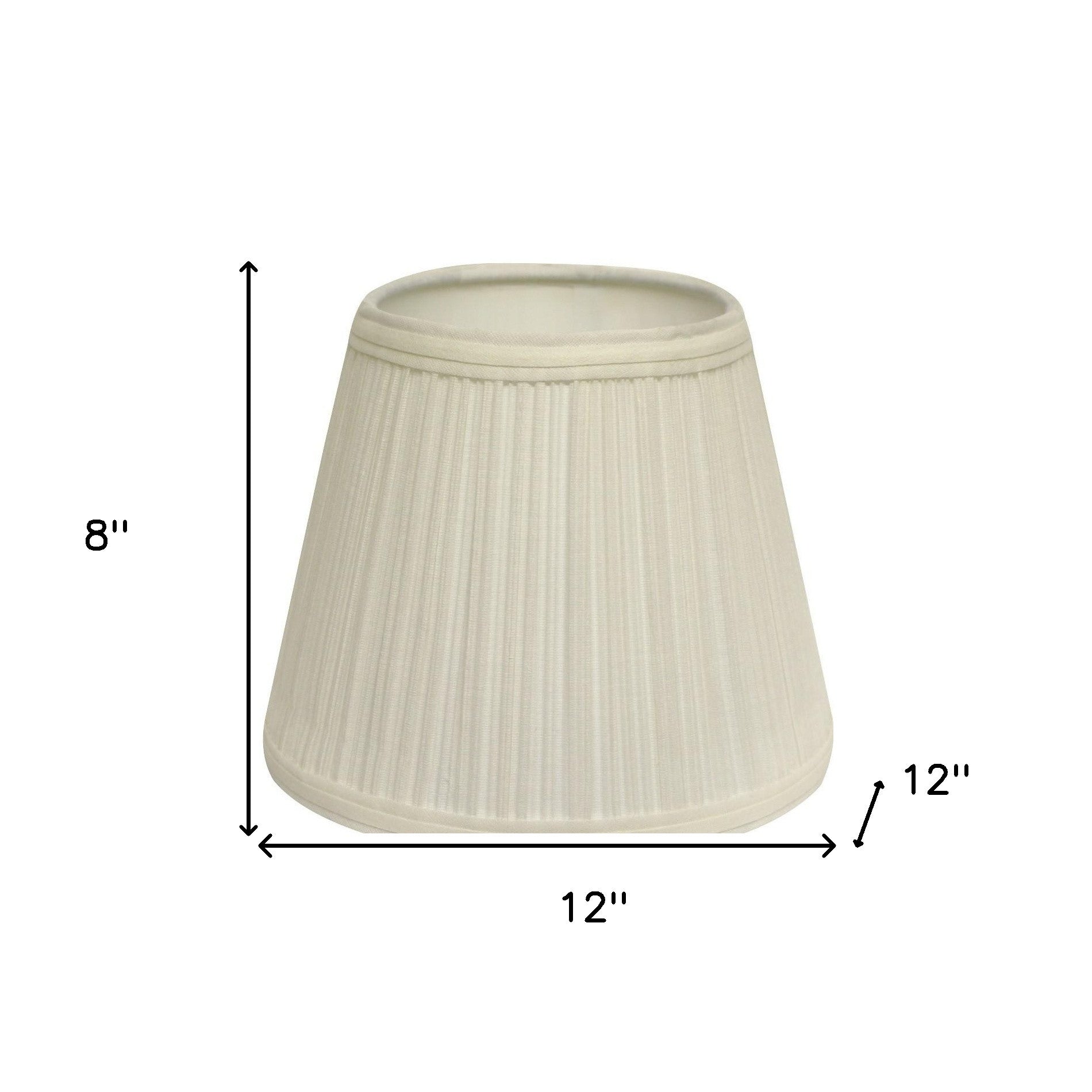 12" White Empire Hardback Slanted Broadcloth Lampshade WF