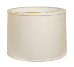 13" White Throwback Drum Linen Lampshade