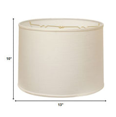 13" White Throwback Drum Linen Lampshade