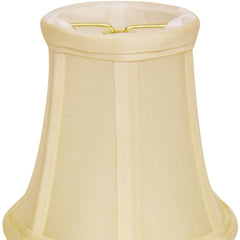 4" Ivory Slanted Set of 6 Chandelier Dupioni Lampshades