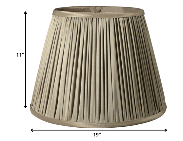 19" Ash Slanted Paperback Pleated Tafetta Lampshade