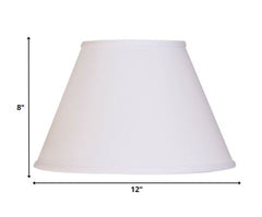 12" White Premium Empire Slanted No Slub Lampshade