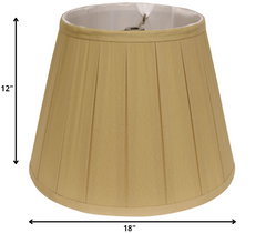 18" Primrose Slanted Crimped Box Shantung Lampshade