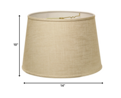 14" Light Wheat Rounded Empire Slanted Linen Lampshade