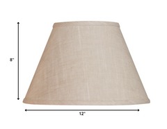 12" Light Wheat Premium Empire Slanted Linen Lampshade