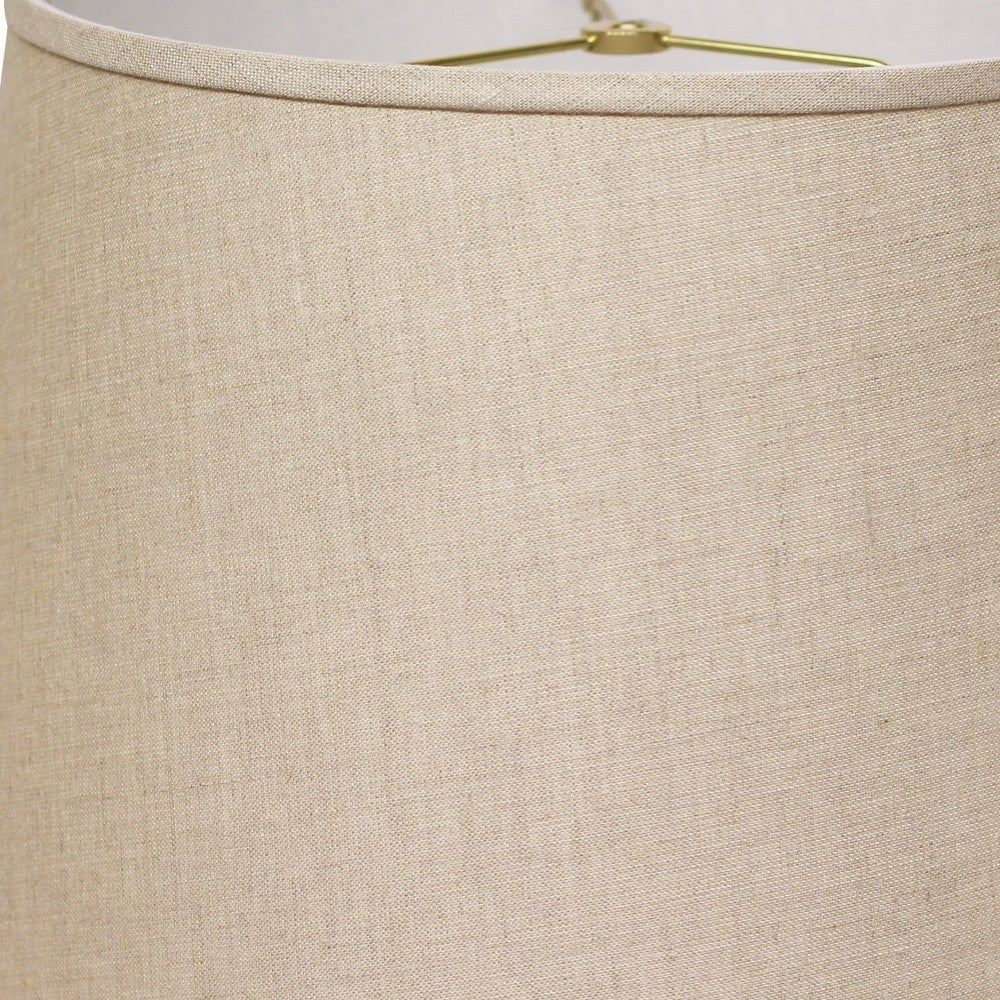 14" Dark Wheat Rounded Empire Slanted Linen Lampshade