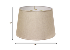 14" Dark Wheat Rounded Empire Slanted Linen Lampshade