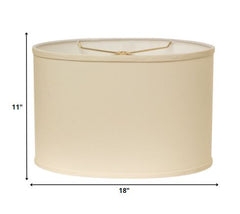 18" Ivory Throwback Oval No Slub Lampshade