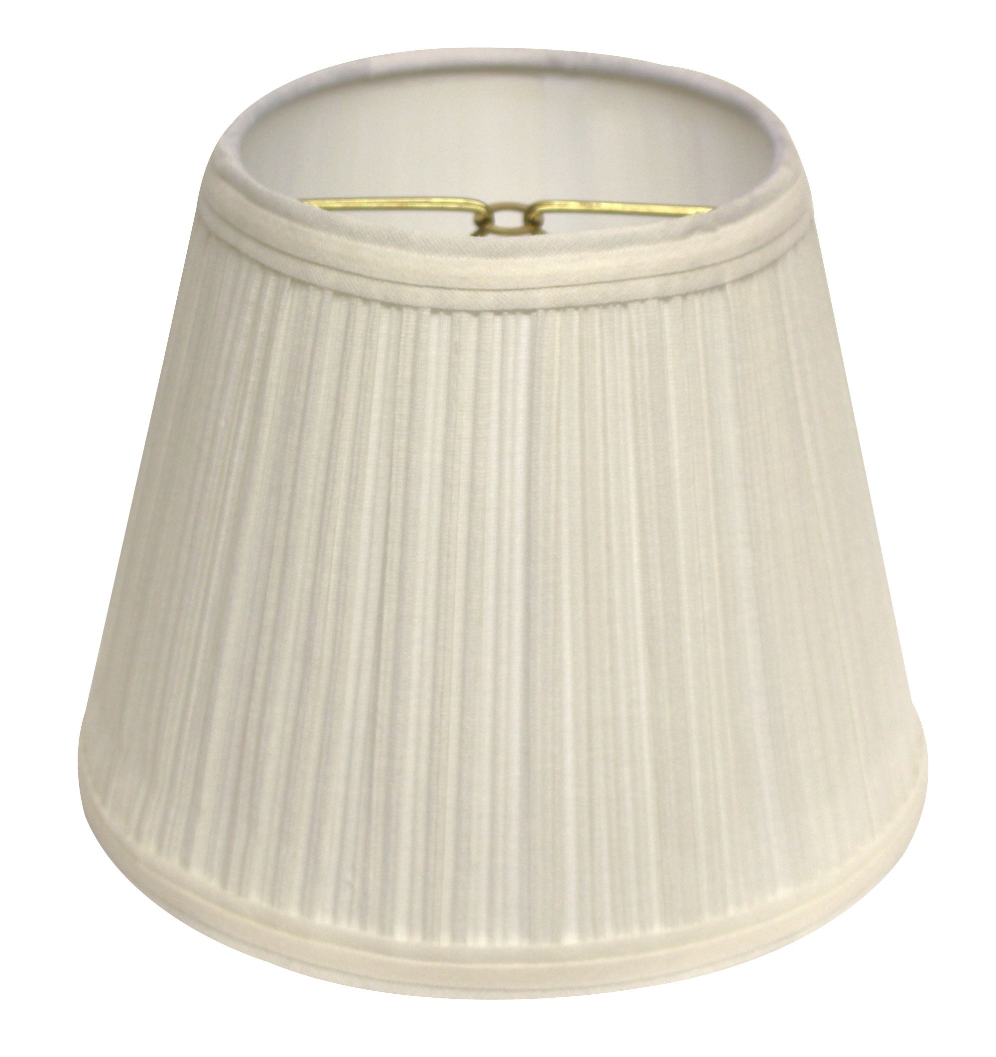 8" White Empire Hardback Slanted Broadcloth Lampshade