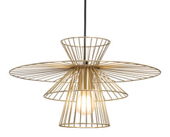 Gold Caged Geometric Metal Hanging Ceiling Light