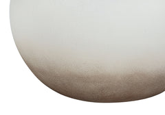 21" Cream Ceramic Round Table Lamp With Cream Drum Shade