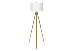 63" Matte Gold Floor Lamp with Cream Drum Shade