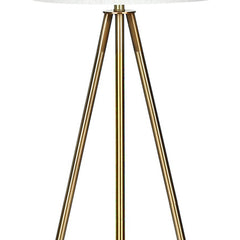 63" Matte Gold Floor Lamp with Cream Drum Shade