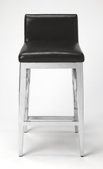 25" Brown Stainless Steel Bar Chair