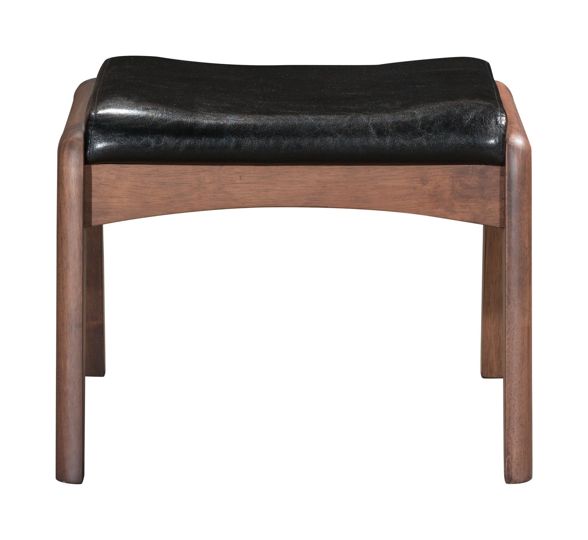 30" Black And Brown Faux Leather Tufted Arm Chair With Ottoman