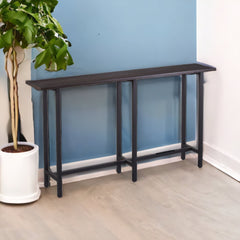 54" Espresso and Black Frame Console Table