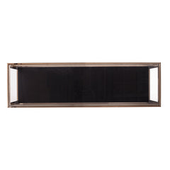 48" Clear and Champagne Glass Floor Shelf Console Table With Storage