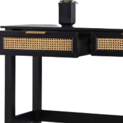 48" Black Console Table With Storage