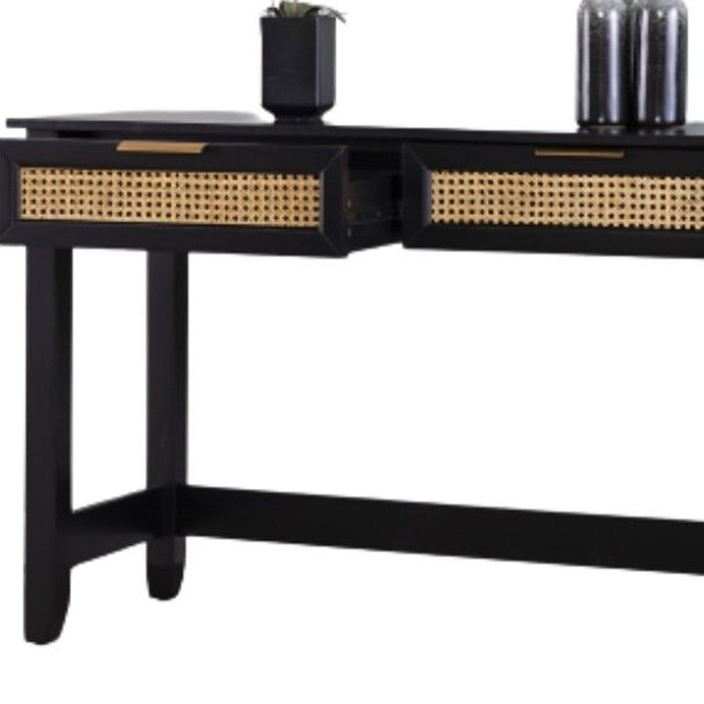 48" Black Console Table With Storage