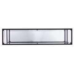 52" Clear and Black Glass Mirrored Frame Console Table With Storage