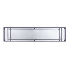 52" Clear and Silver Glass Mirrored Frame Console Table With Storage