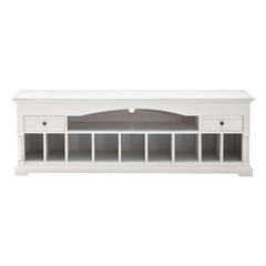 71" Classic White And White Solid Console Table With Storage