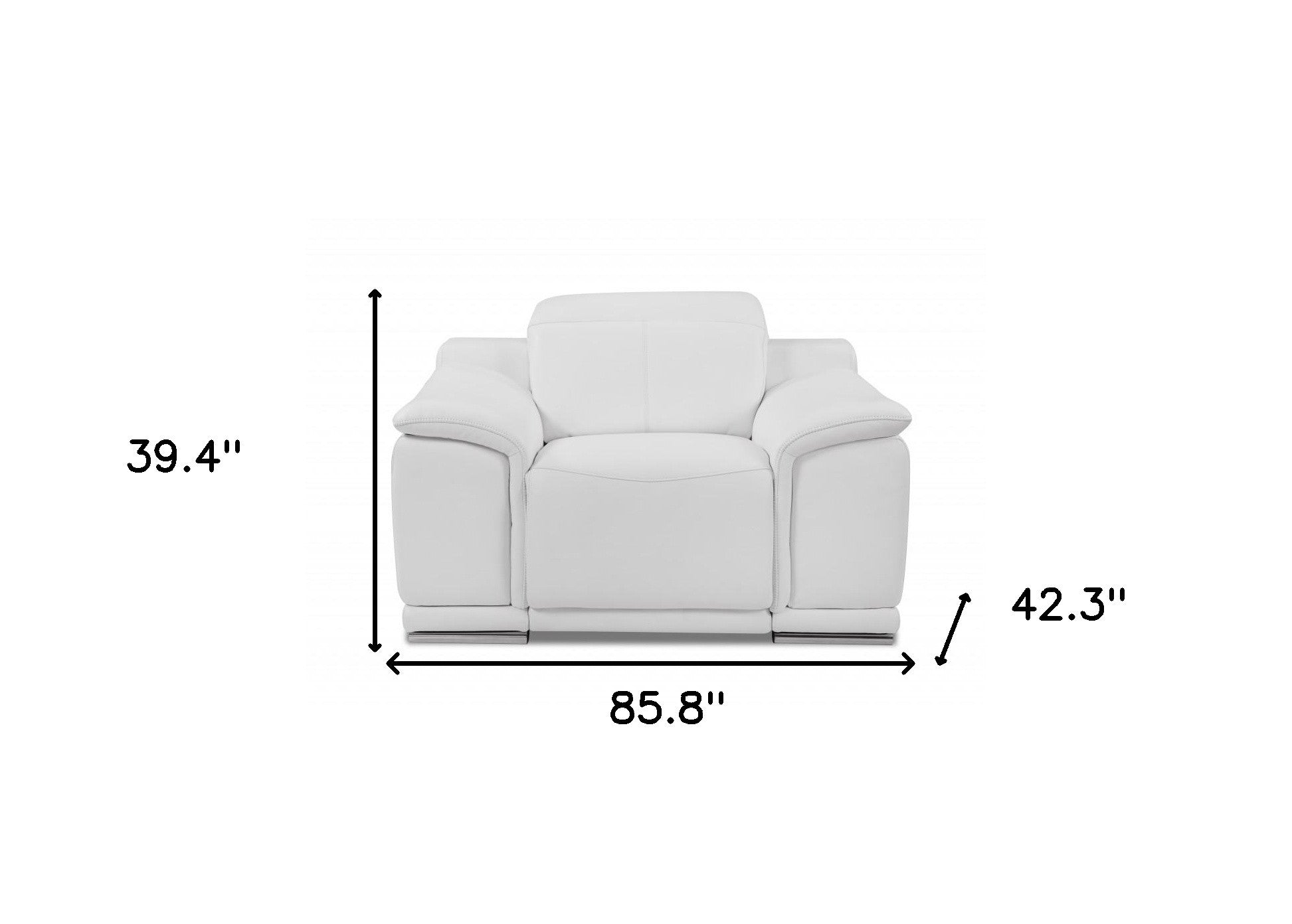 Three Piece Indoor White Italian Leather Six Person Seating Set