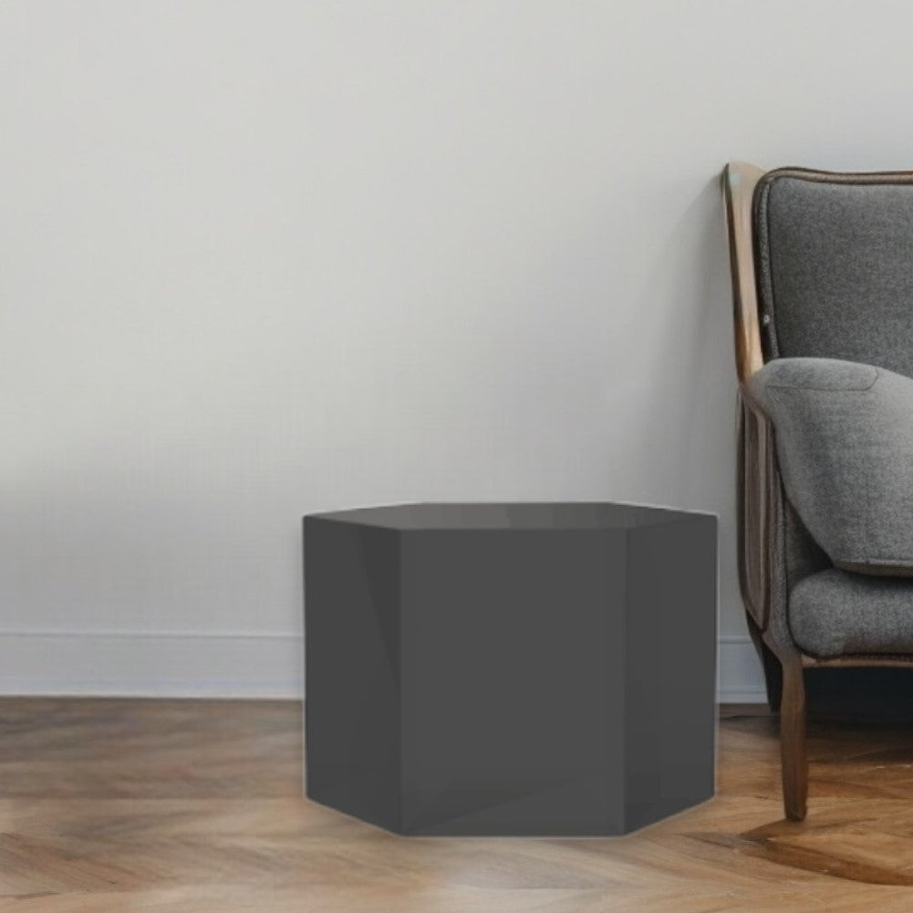 9" Grey Hexagon End Table