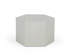 9" Light Gray Hexagon End Table