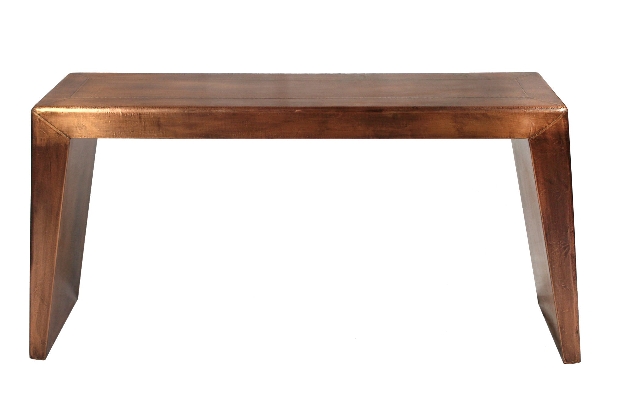 60" Copper Aluminum Sled Console Table