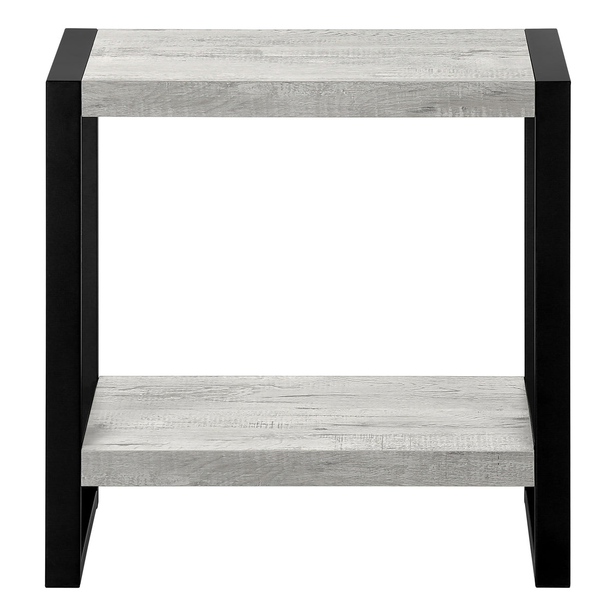 24" Black And Grey End Table With Shelf