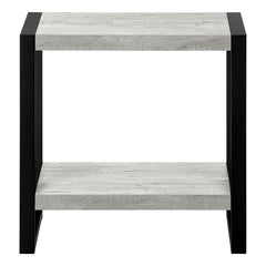 24" Black And Grey End Table With Shelf