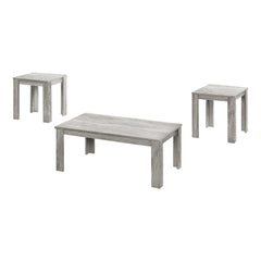 Set Of Three 44" Gray Rectangular Coffee Table