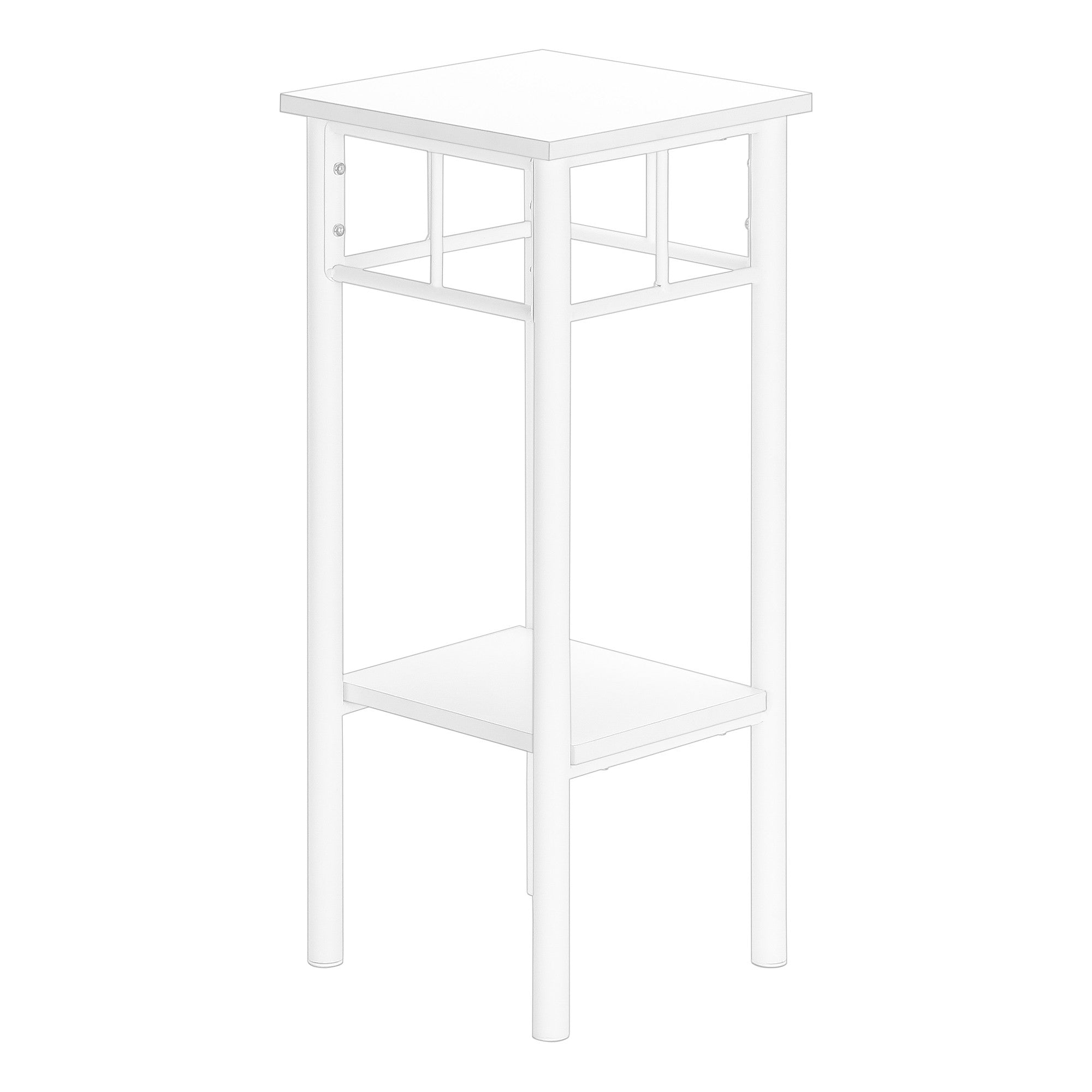 28" White End Table With Shelf