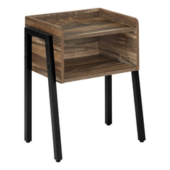 23" Black And Brown End Table With Shelf