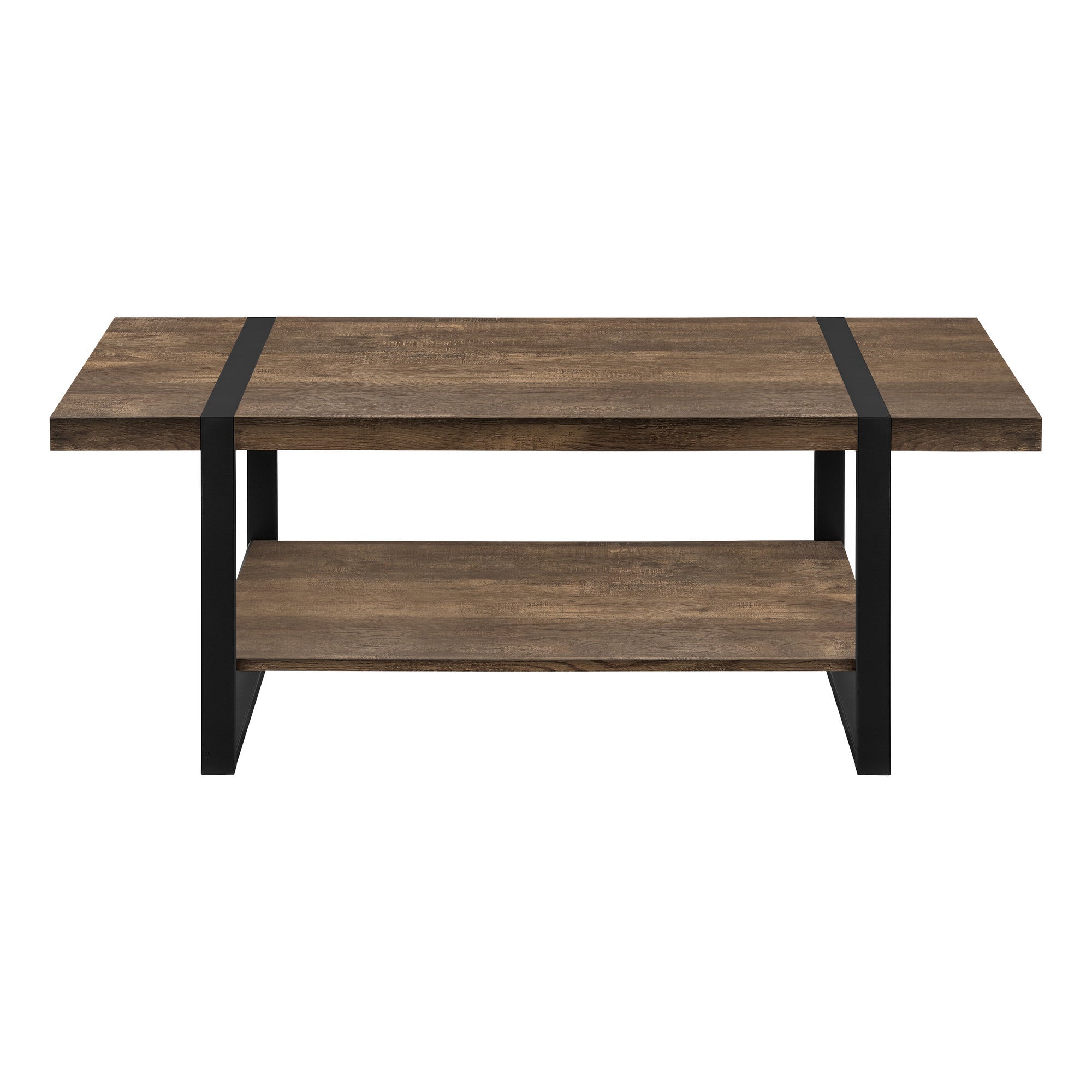 47" Brown And Black Rectangular Coffee Table With Shelf