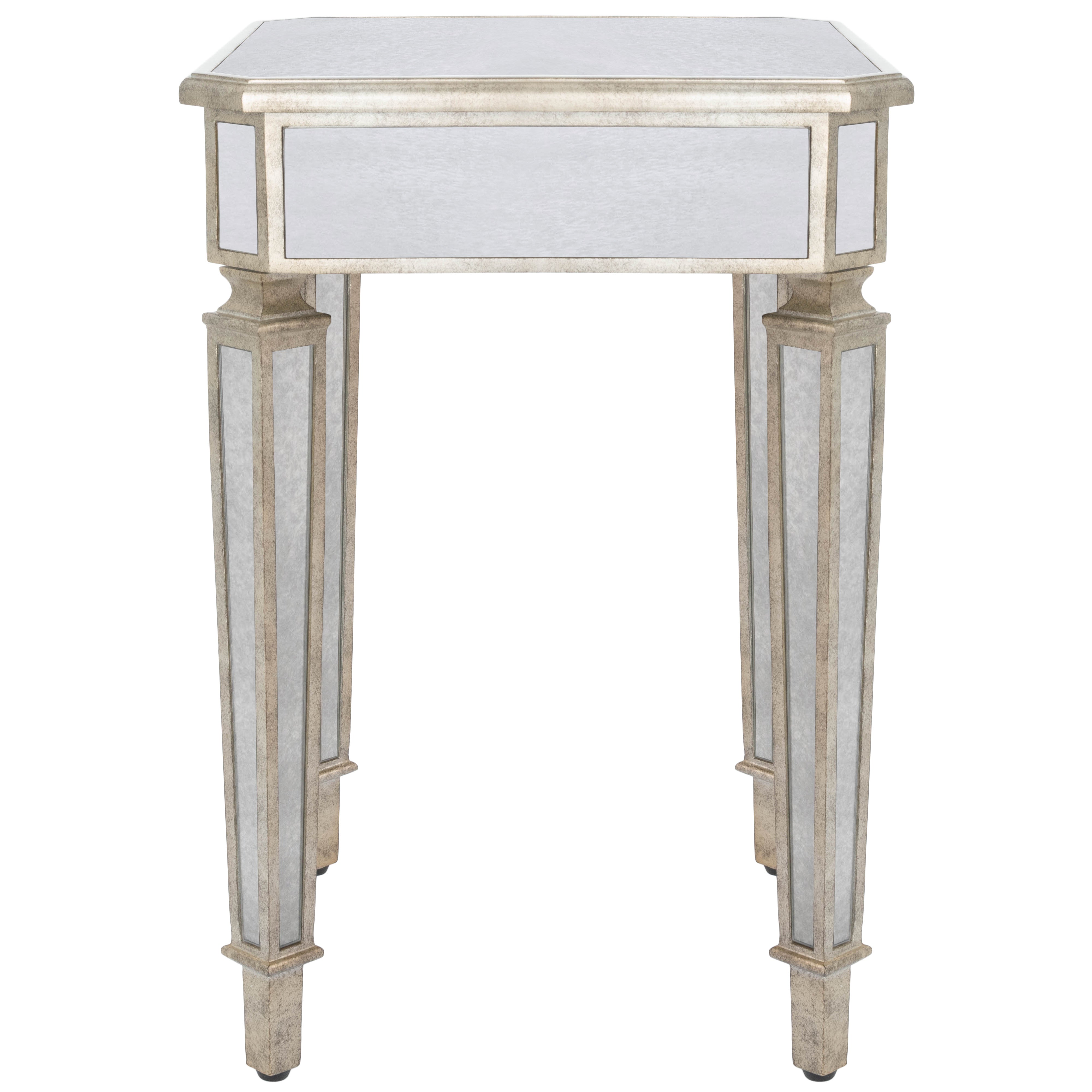 26" Silver Glass Square End Table