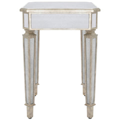 26" Silver Glass Square End Table