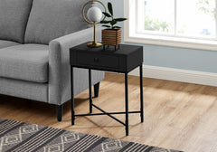 23" Black End Table With Drawer