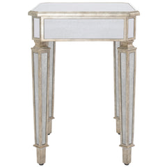 26" Silver Glass Square End Table