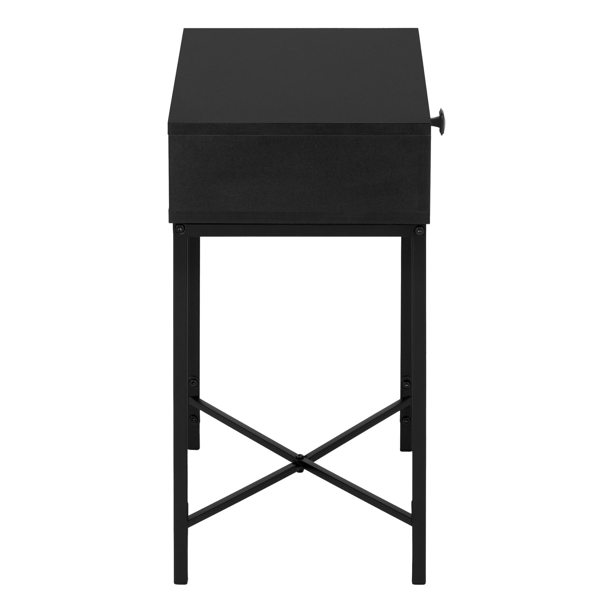 23" Black End Table With Drawer