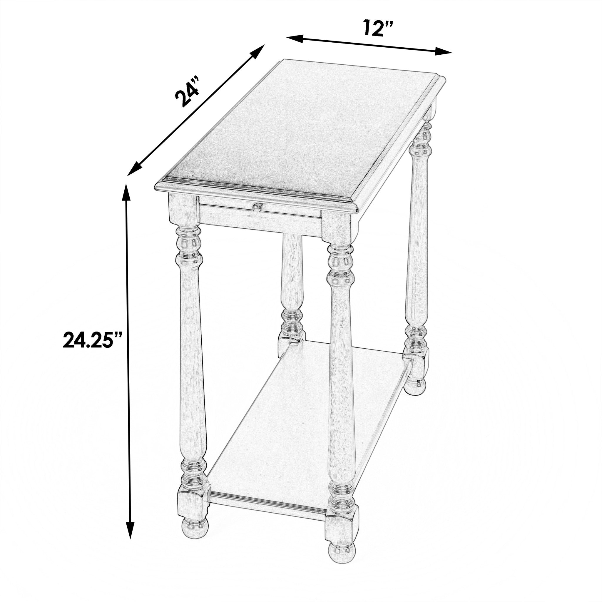 24" Brown Manufactured Wood Rectangular End Table With Shelf