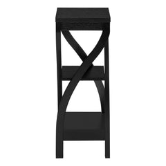 32" Black End Table With Two Shelves