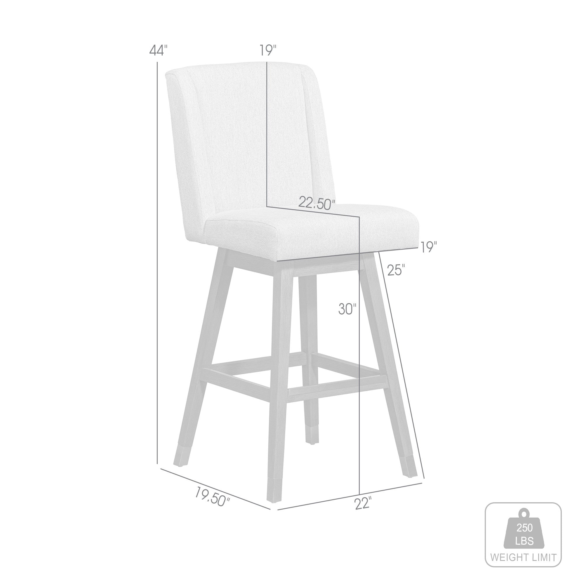 30" Taupe And Gray Solid Wood Swivel Bar Chair